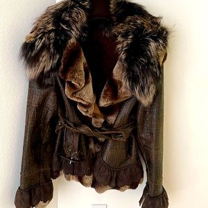 Custom Alligator embossed Leather/Fur Jacket